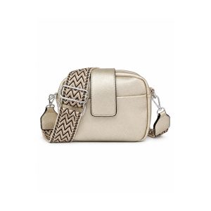 Compact Camera Crossbody Bag with Wide Patterned Strap - Image 12
