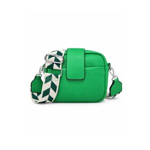 Compact Camera Crossbody Bag with Wide Patterned Strap - Image 9