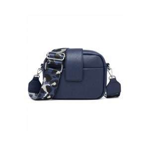 Compact Camera Crossbody Bag with Wide Patterned Strap - Image 1