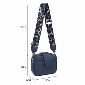 Compact Camera Crossbody Bag with Wide Patterned Strap - Image 2