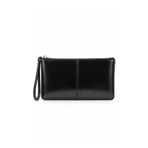 Glossy Textured Wristlet Purse Bag with Zip Closure - Image 4