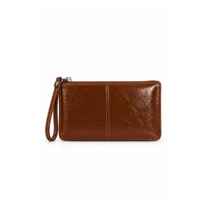 Glossy Textured Wristlet Purse Bag with Zip Closure - Image 26