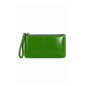 Glossy Textured Wristlet Purse Bag with Zip Closure - Image 20