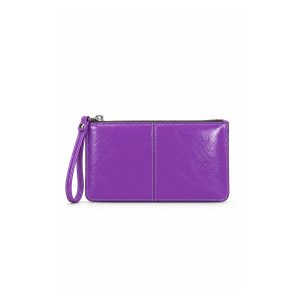 Glossy Textured Wristlet Purse Bag with Zip Closure - Image 19