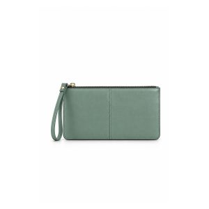 Glossy Textured Wristlet Purse Bag with Zip Closure - Image 11