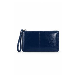 Glossy Textured Wristlet Purse Bag with Zip Closure - Image 21