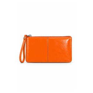 Glossy Textured Wristlet Purse Bag with Zip Closure - Image 1