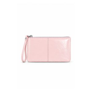 Glossy Textured Wristlet Purse Bag with Zip Closure - Image 16