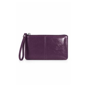 Glossy Textured Wristlet Purse Bag with Zip Closure - Image 24