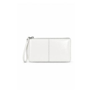 Glossy Textured Wristlet Purse Bag with Zip Closure - Image 10