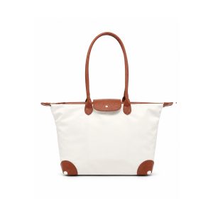 Large Tote Shoulder Bag with Zip Closure and Flap Detail - Image 8