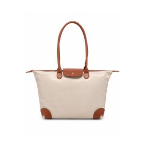 Large Tote Shoulder Bag with Zip Closure and Flap Detail - Image 10