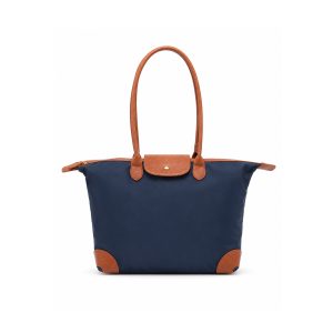 Large Tote Shoulder Bag with Zip Closure and Flap Detail - Image 7