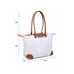 Large Tote Shoulder Bag with Zip Closure and Flap Detail - Image 2