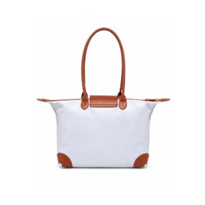 Large Tote Shoulder Bag with Zip Closure and Flap Detail - Image 5