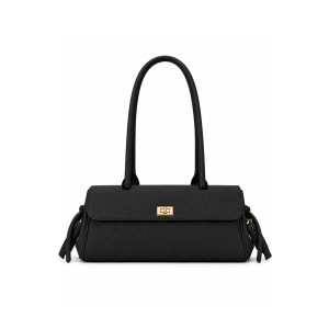 Quilted Satchel Shoulder Bag with Multi-Compartment Storage - Image 5