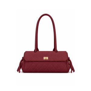 Quilted Satchel Shoulder Bag with Multi-Compartment Storage - Image 8
