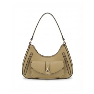 Hobo Shoulder Bag with Front Pocket and Double Zip Detail - Image 8
