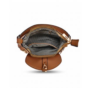 Hobo Shoulder Bag with Front Pocket and Double Zip Detail - Image 6