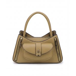 Multi-Pocket Hobo Shoulder Bag with Padlock and Zip Detail - Image 8