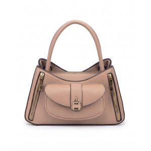 Multi-Pocket Hobo Shoulder Bag with Padlock and Zip Detail - Image 9