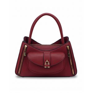 Multi-Pocket Hobo Shoulder Bag with Padlock and Zip Detail - Image 10