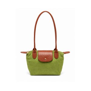 Suede-Look Mini Tote Bag with Contrast Flap & Zip Closure - Image 1