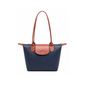 Colorblock Tote Shoulder Bag with Zip Closure & Flap Detail - Image 8
