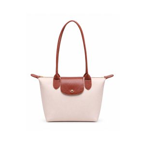 Colorblock Tote Shoulder Bag with Zip Closure & Flap Detail - Image 9