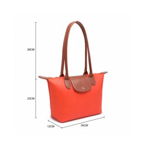 Colorblock Tote Shoulder Bag with Zip Closure & Flap Detail - Image 2