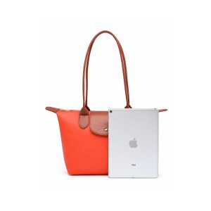 Colorblock Tote Shoulder Bag with Zip Closure & Flap Detail - Image 4
