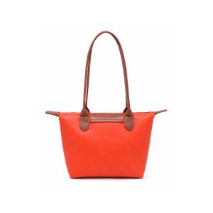 Colorblock Tote Shoulder Bag with Zip Closure & Flap Detail - Image 5