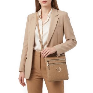 Faux Leather Multi Zipper Pockets Compact Crossbody Bag - Image 4