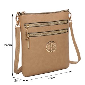 Faux Leather Multi Zipper Pockets Compact Crossbody Bag - Image 2